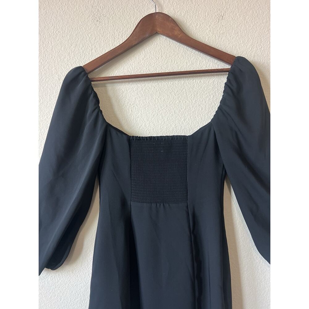 Wilfred Aritzia 4 Black Puff Sleeve Mini Dress Sweetheart Neck Coquette - Picture 9 of 9